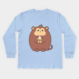 Monkey Love Banana Kids Long Sleeve T-Shirt